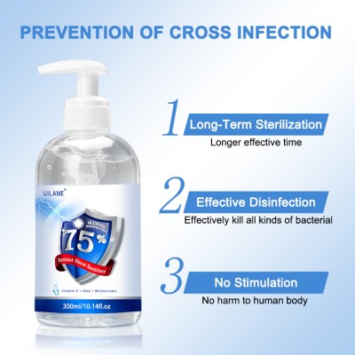 UILAME Hospital grade hand sanitizer manufacturers 75% alcohol 300ml hand sanitizer gel